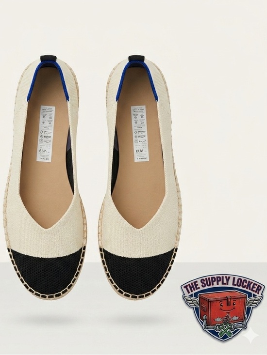 Rothy's Shoes - Rothy’s Espadrille Flats Women’s US 13 Cream Black Knit Slip On Shoes